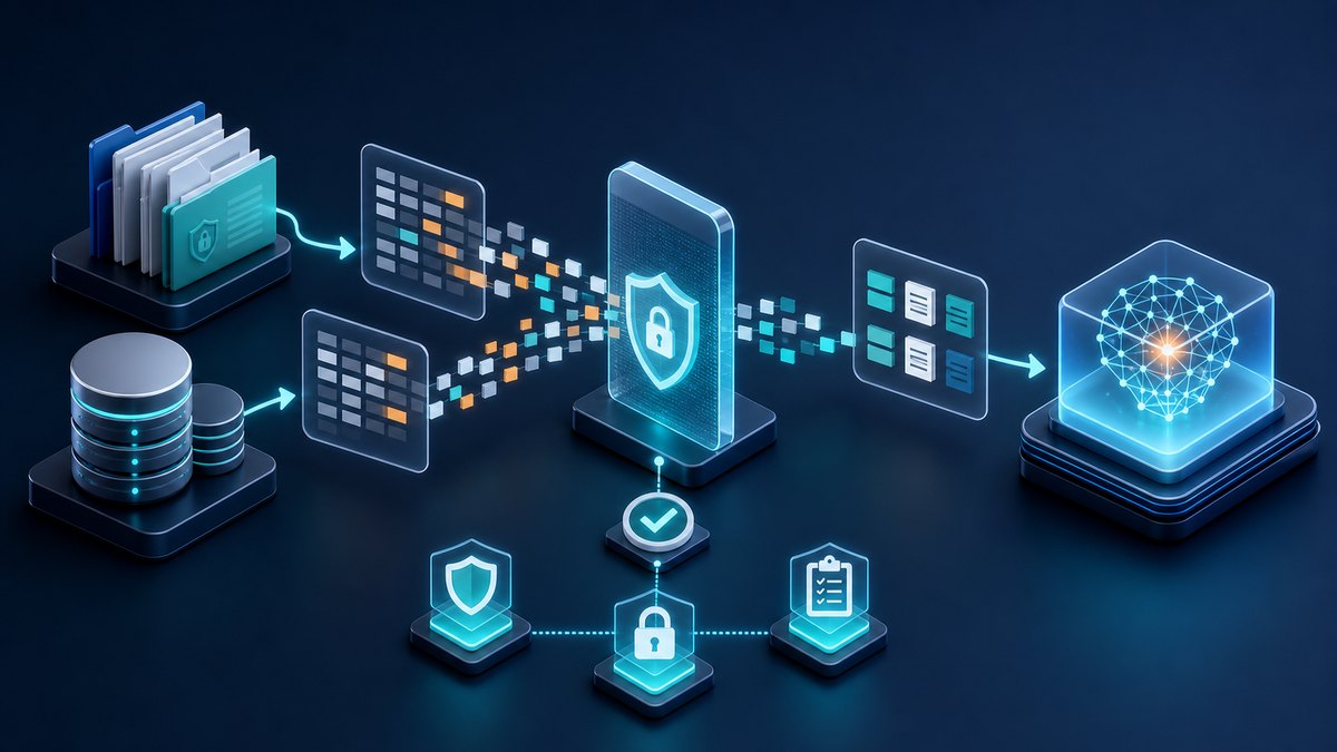 Flujo de minimizacion de datos antes de enviar contexto a un asistente de IA